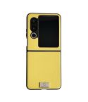 For ZTE nubia Flip2 Morandi Solid Color Leather Texture Phone Case(Yellow)