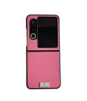 For ZTE nubia Flip2 Morandi Solid Color Leather Texture Phone Case(Rose Red)