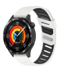 22mm Slanted Hole Two Color Silicone Watch Band(White Black)