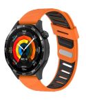 22mm Slanted Hole Two Color Silicone Watch Band(Orange Black)