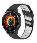 22mm Slanted Hole Two Color Silicone Watch Band(Black White)