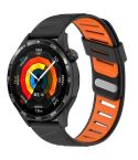 22mm Slanted Hole Two Color Silicone Watch Band(Black Orange)
