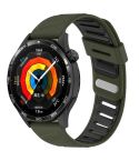 22mm Slanted Hole Two Color Silicone Watch Band(Army Green Black)