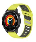 22mm Slanted Hole Two Color Silicone Watch Band(Lime Grey)