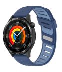 22mm Slanted Hole Two Color Silicone Watch Band(Dark Blue Light Blue)