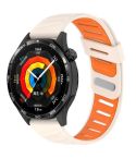 22mm Slanted Hole Two Color Silicone Watch Band(Starlight Orange)