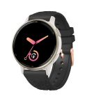 20mm Embossed Rose Gold Buckle Silicone Watch Band(Black)