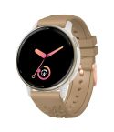 20mm Embossed Rose Gold Buckle Silicone Watch Band(Khaki)