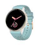 20mm Embossed Rose Gold Buckle Silicone Watch Band(Light Blue)
