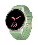 20mm Embossed Rose Gold Buckle Silicone Watch Band(Light Green)