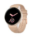 20mm Embossed Rose Gold Buckle Silicone Watch Band(Apricot)