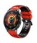 22mm Two Color Printed Silicone Watch Band(Red Black)