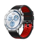 22mm Three-row Hole Breathable Two Color Silicone Watch Band(Black Red)