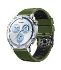22mm Three-row Hole Breathable Two Color Silicone Watch Band(Army Green Black)