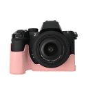 For Nikon Z50II Litchi Texture PU Leather Camera Half Case Base(Pink)