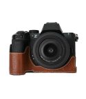 For Nikon Z50II Litchi Texture PU Leather Camera Half Case Base(Coffee)