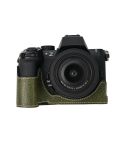 For Nikon Z50II Litchi Texture PU Leather Camera Half Case Base(Green)