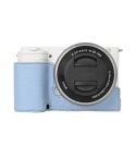 For Sony ZV-E10 Litchi Texture PU Leather Camera Half Case Base(Blue)