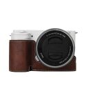 For Sony ZV-E10 Litchi Texture PU Leather Camera Half Case Base(Coffee)