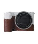 For Sony Alpha ZV-E10 II / ZV-E10M2 Litchi Texture PU Leather Camera Half Case Base(Coffee)