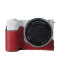 For Sony Alpha ZV-E10 II / ZV-E10M2 Litchi Texture PU Leather Camera Half Case Base(Wine Red)