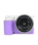 For Sony Alpha ZV-E10 II / ZV-E10M2 Litchi Texture PU Leather Camera Half Case Base(Purple)