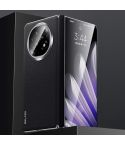 For OPPO Find N5 SULADA Frameless Top Layer Cowhide Leather Hybrid PC Phone Case(Black)
