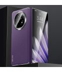 For OPPO Find N5 SULADA Frameless Top Layer Cowhide Leather Hybrid PC Phone Case(Purple)