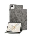 For Honor Pad X9a Embossed Tiger Pattern Leather Tablet Case(Grey)