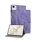For Honor Pad X9a Embossed Tiger Pattern Leather Tablet Case(Purple)