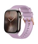 For Apple Watch 42mm / 41mm / 40mm / 38mm Plain Solid Color Rose Gold Buckle Silicone Watch Band(Purple)