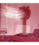 N10 Multi-function Handheld Desktop Holder Electric Fan, with 3 Speed Control (Red)