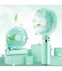 S2 Portable Foldable Handheld Electric Fan, with 3 Speed Control & Night Light (Mint Green)