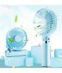 S2 Portable Foldable Handheld Electric Fan, with 3 Speed Control & Night Light (Sky Blue)