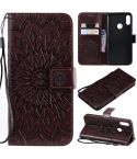Sun Embossing Pattern Horizontal Flip Leather Case for Huawei Honor Play 8A / Y6 (2019), with Card Slot & Holder & Wallet & Lanyard (Brown)