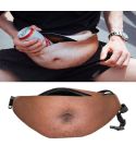 Creative Funny Anti-harassment Artificial Black Belly Shape Outdoor Bags, Multifunctional Portable Unisex Sports Belly Waist Bag