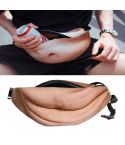 Creative Funny Anti-harassment Artificial Carnosity Belly Shape Outdoor Bags, Multifunctional Portable Unisex Sports Belly Waist Bag