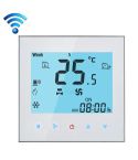 LCD Display Air Conditioning 4-Pipe Programmable Room Thermostat for Fan Coil Unit, Supports Wifi (White)