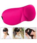 3D Portable Shading Sleep Rest Aid Cover Eye Patch Sleeping Mask Female Cute Eye Mask(Magenta)