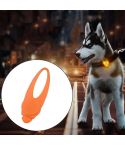 LED Night Light Pet Safety Collar Silicone Pendant (Orange)