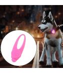 LED Night Light Pet Safety Collar Silicone Pendant (Pink)