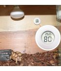 Digital Round Shaped Reptile Box Centigrade Thermometer & Hygrometer with Screen Display (White)