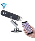 50X~1000X Magnifier HD Image Sensor 1920x1080P USB WiFi Digital Microscope with 8 LED & Professional Stand (Black)
