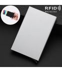 Antimagnetic Stainless Steel PU Business Card Holder Credit Card Case, Size: 10*6.2*0.8cm(Grey)