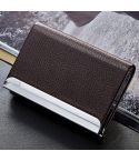 Lichi texture Business Card Holder Credit Card ID Case Holder(Coffee)