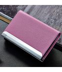 Lichi texture Business Card Holder Credit Card ID Case Holder(Pink)