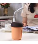 3 in 1 Multi-function USB Charge Mushroom Shape Electric Aroma Essential Ultrasonic Aromatherapy Cool Mist Humidifier with Extended USB Port(Coffee)