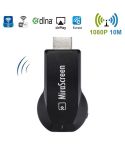 MiraScreen WiFi Display Dongle / Miracast Airplay DLNA Display Receiver Dongle Wireless Mirroring Screen Device with 2 in 1 USB Cable (Black)