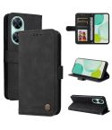 For Huawei nova 11i / Maimang 20 5G / Enjoy 60 Pro Skin Feel Life Tree Metal Button Leather Phone Case (Black)