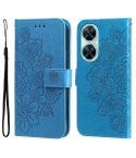 For Huawei nova 11i / Maimang 20 5G / Enjoy 60 Pro 7-petal Flowers Embossing Leather Phone Case (Blue)